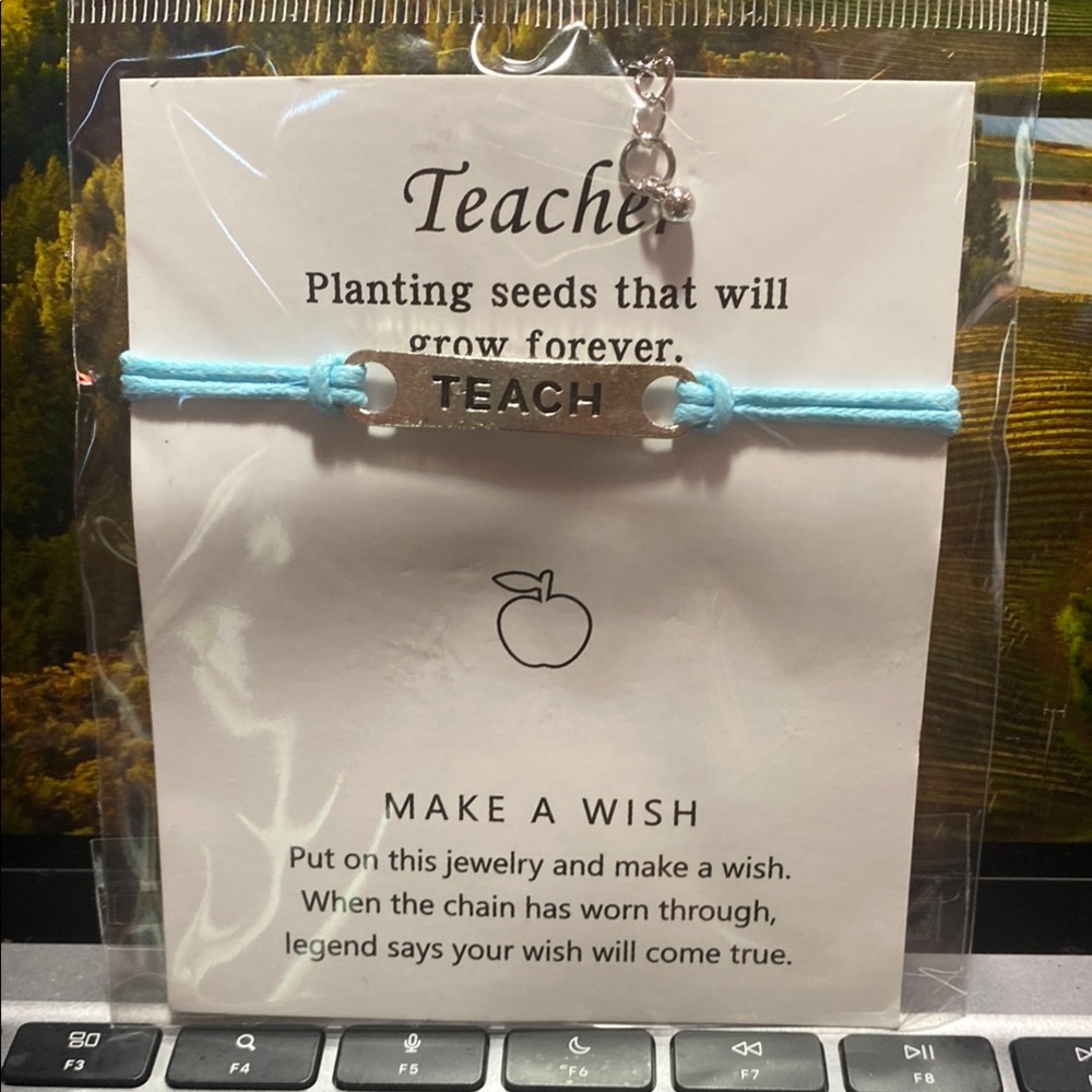 Sweet Teacher Gift Alert! Silver and Blue Wish Bracelet